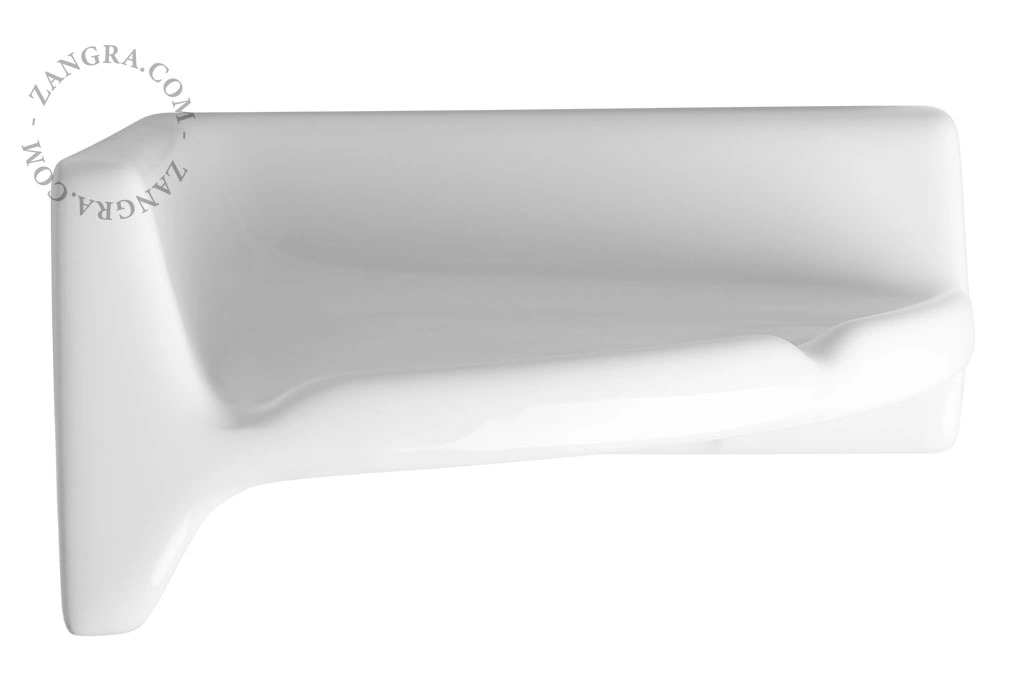 porte-savon mural d'angle en porcelaine blanche