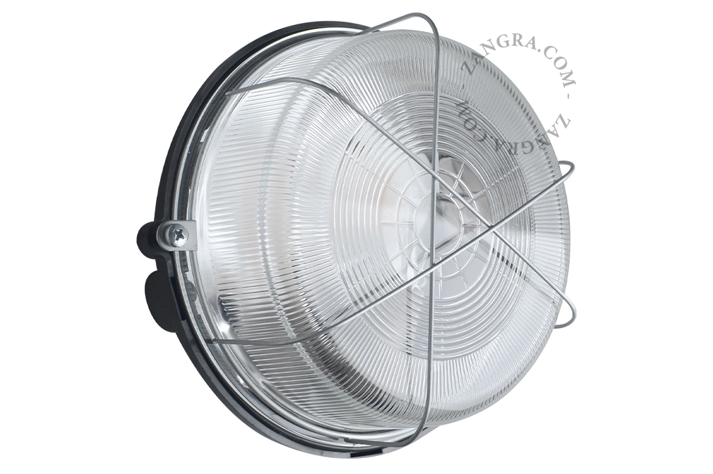 aplique o plafón de exterior de baquelita negra - Ø 17 cm - IP54