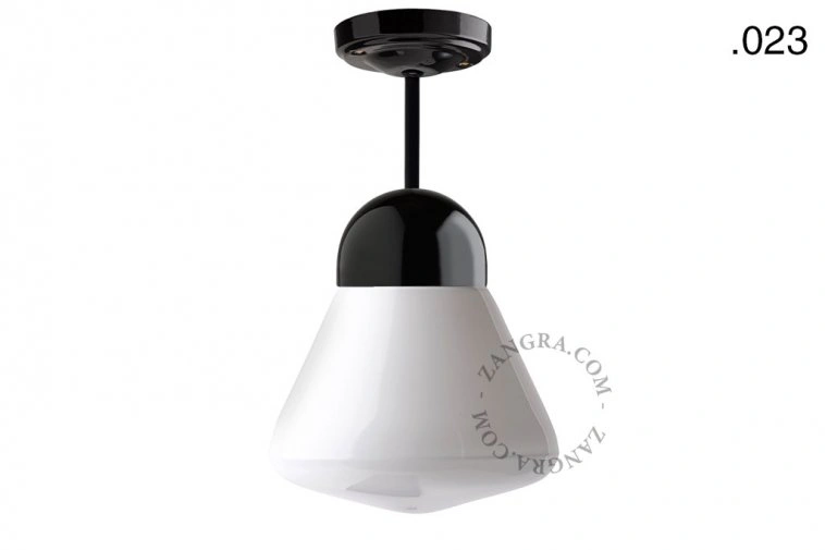lampa porcelana ze szklanym kloszem