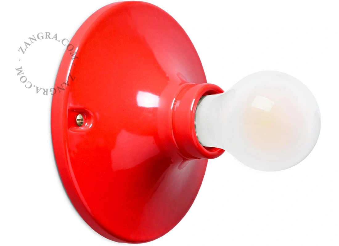 lampe i rødt porcelæn Dali