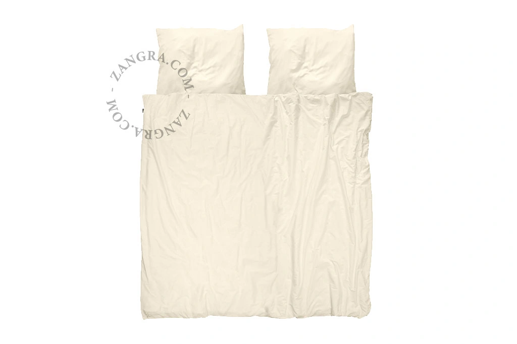 housse de couette ivoire en percale de coton