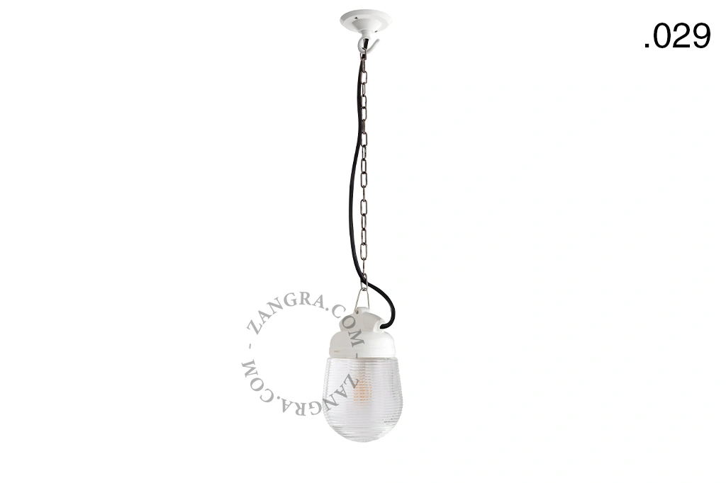 hanglamp van porselein en glas  - IP54