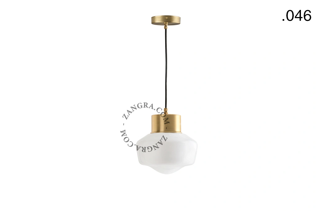 brass pendant light - glass shade - Ø 10 cm