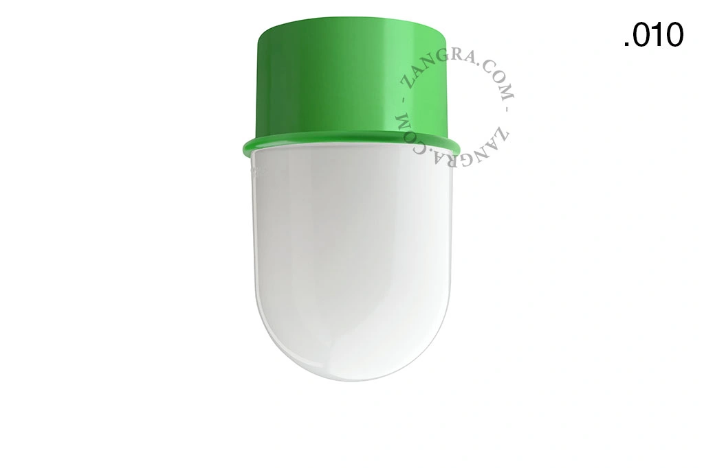 aplique o plafón verde - pantalla de vidrio - Ø 8 cm