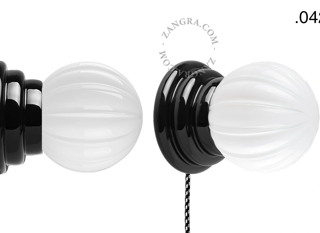 black porcelain Art Deco table or wall light
