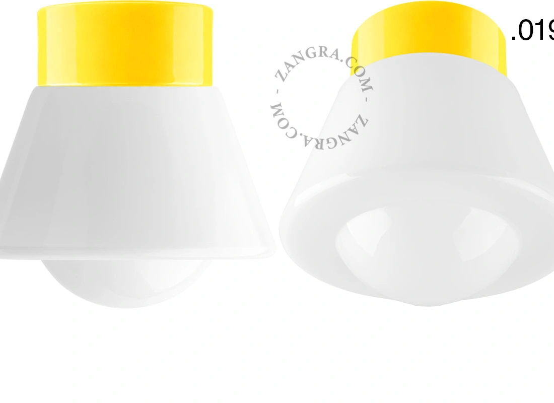 lámpara de porcelana amarilla David - Ø 10 cm