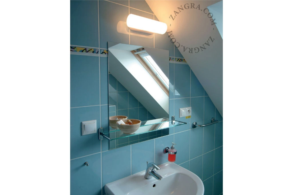 Leuchte aus geblasenem Glas für den Außenbereich oder das Badezimmer – 28 cm - IP43
