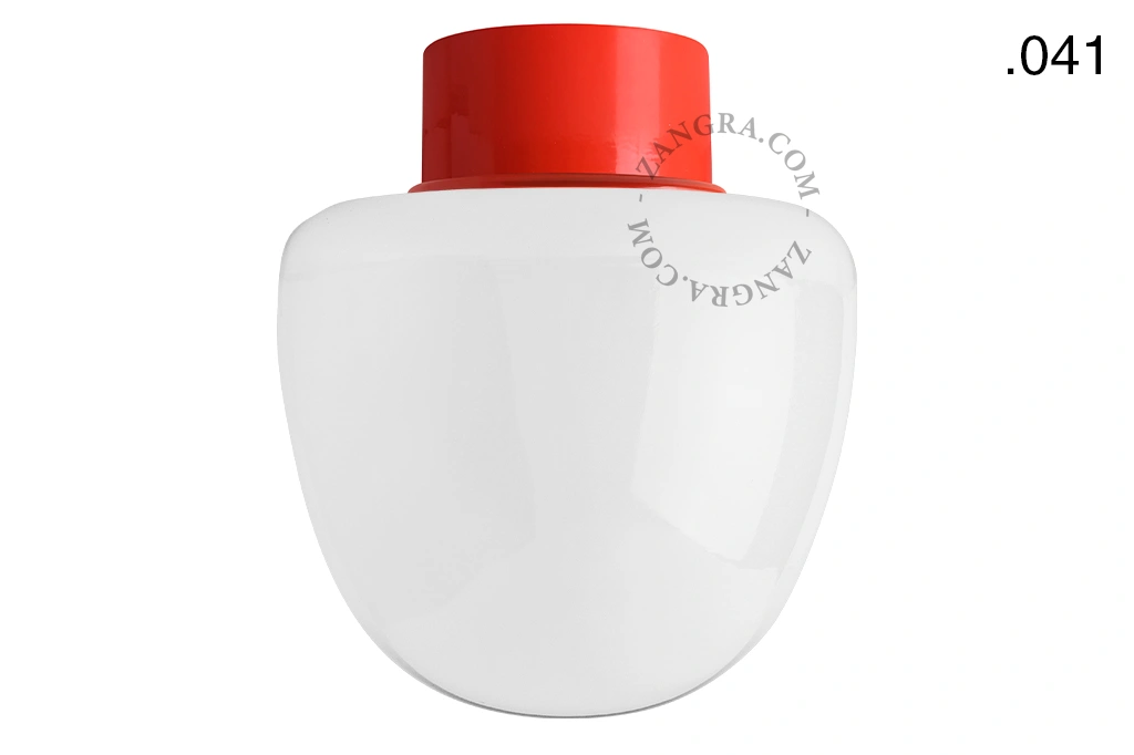 rød væg eller loftslampe - glas skærm - Ø 10 cm