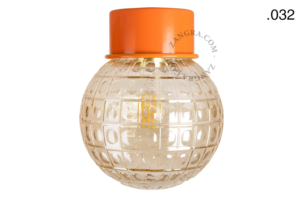 orange wall or ceiling light - glass shade - Ø 10 cm