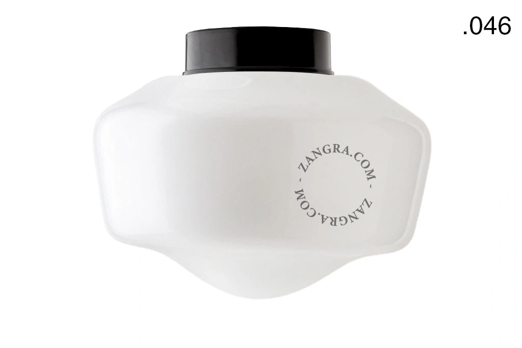 sort bakelit væg- eller loftslampe – glas skærm - Ø 9 cm