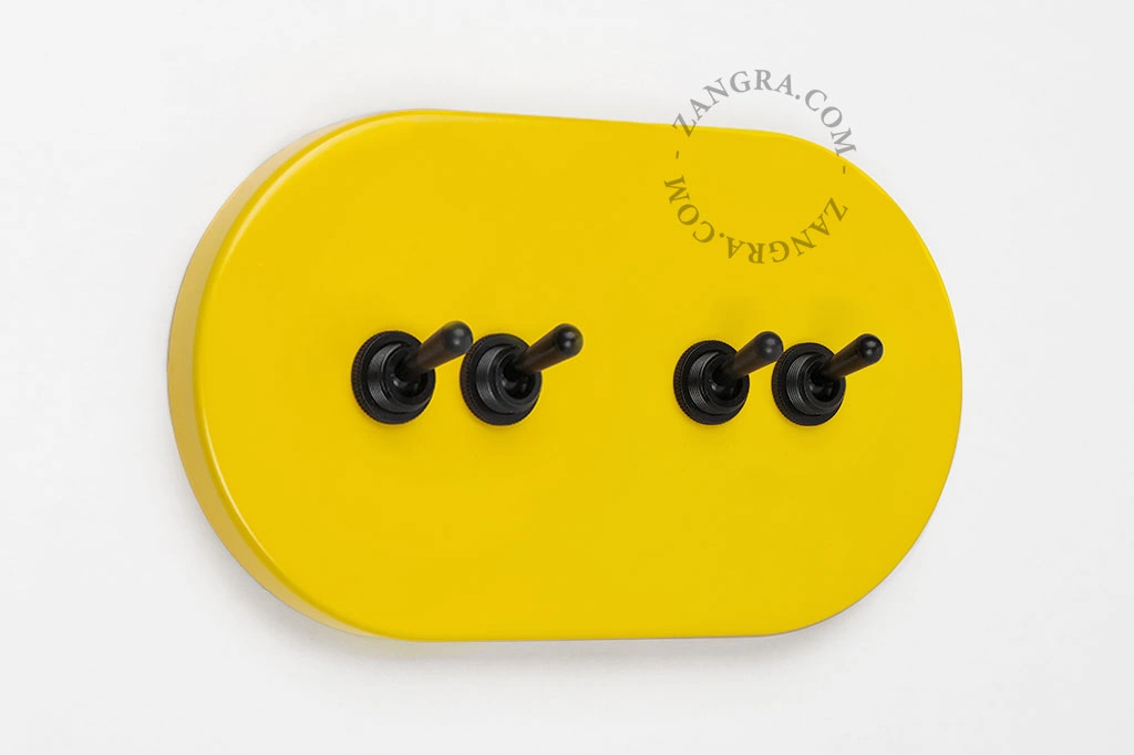 interruptor amarelo simples ou bidirecional - 4 comutadores em preto