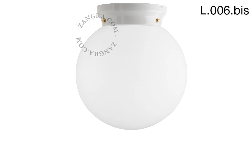 lampada Art Deco Chaella in porcellana bianca