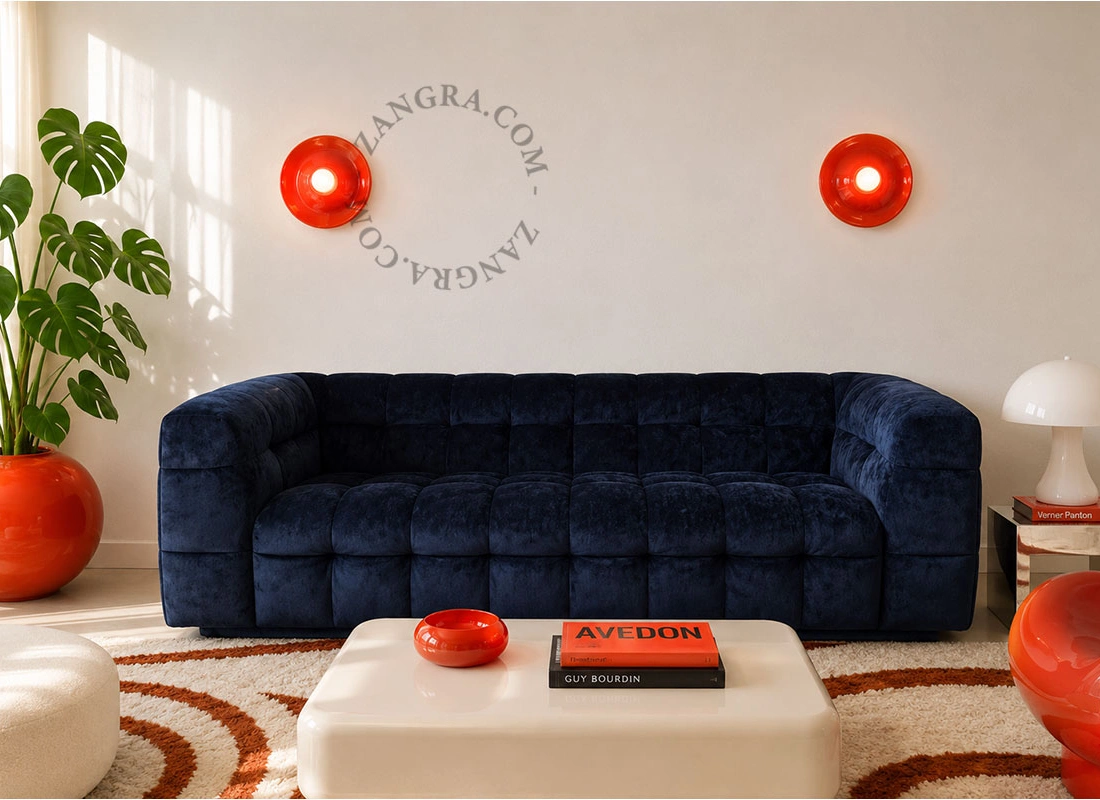 rød Space Age lampe Eli - Ø 26 cm