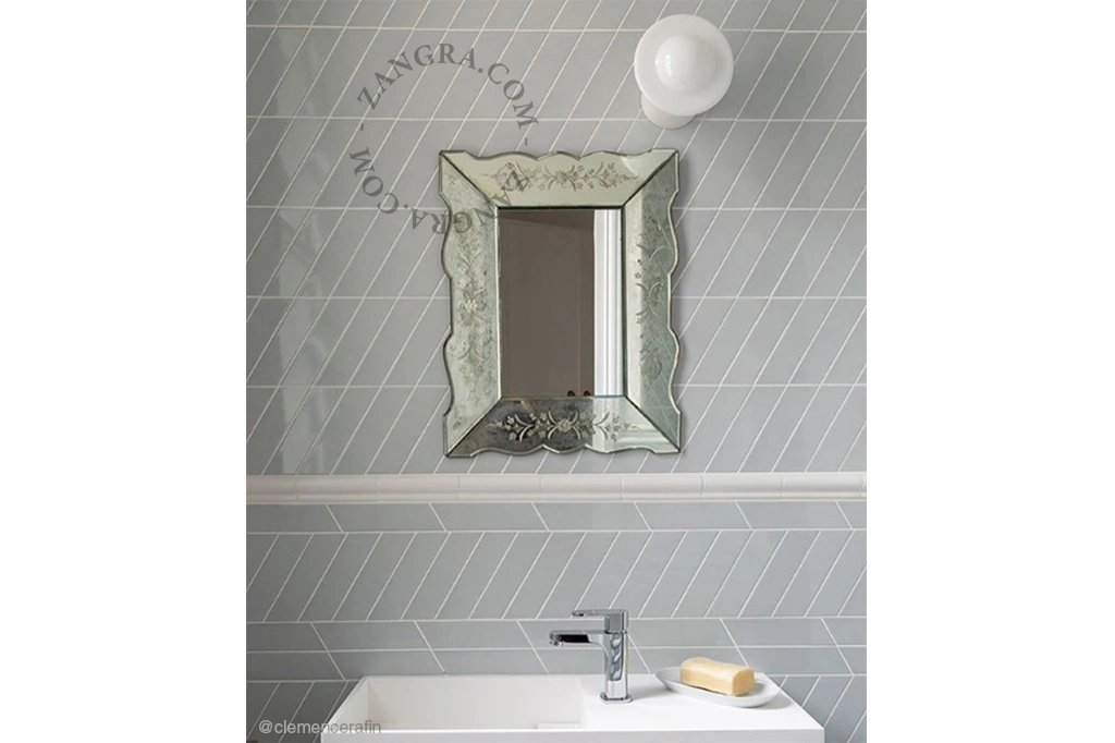 candeeiro de parede ou de teto em porcelana branca - abajur de vidro - Ø 10cm - IP54