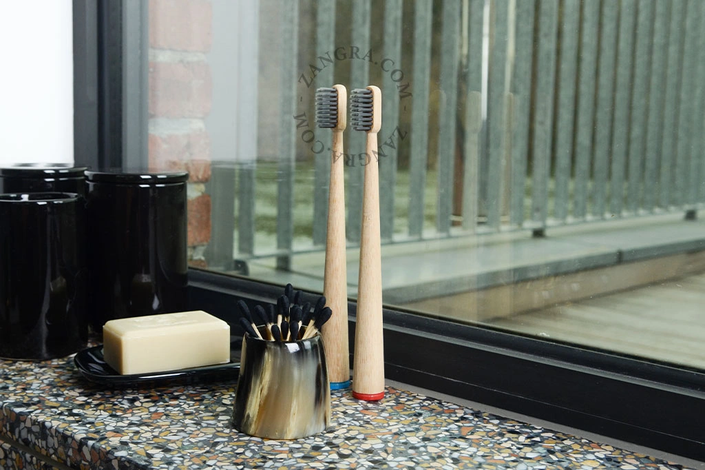 self standing bamboo toothbrush