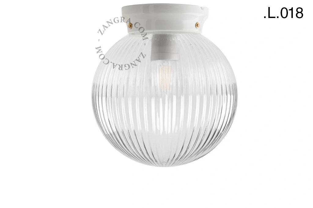 lampada Art Deco Chaella in porcellana bianca