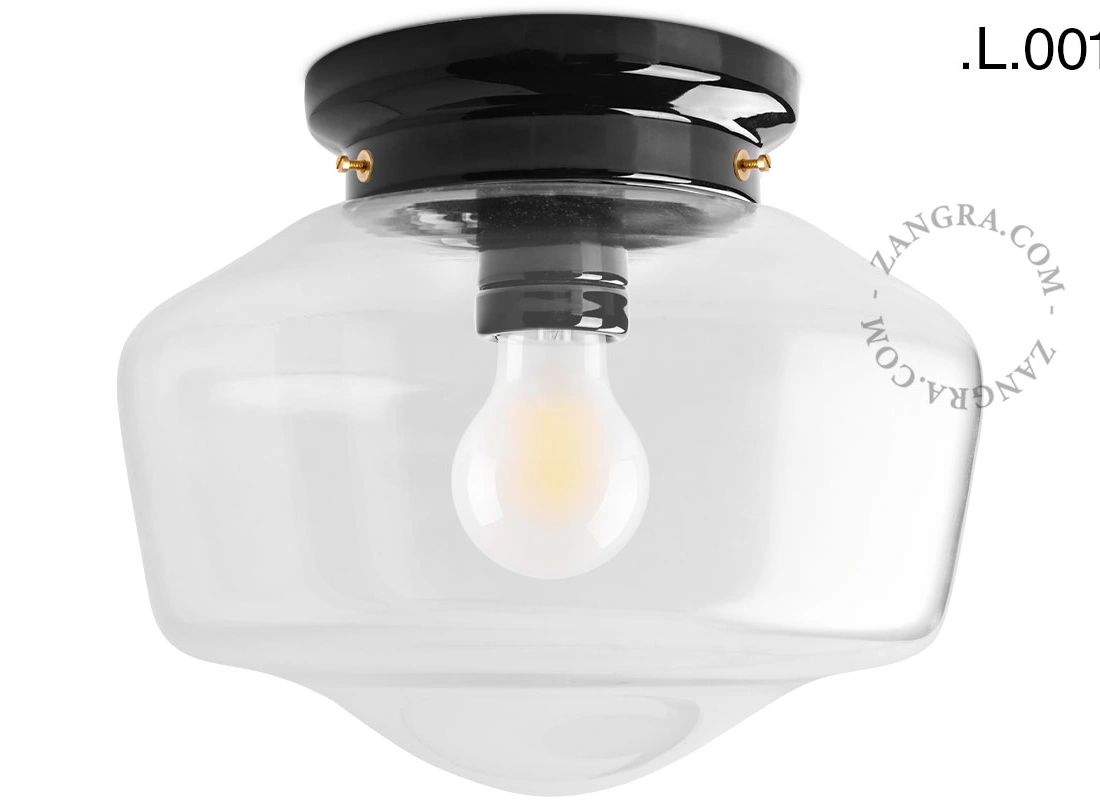 Art Deco lampa Chaella i svart porslin