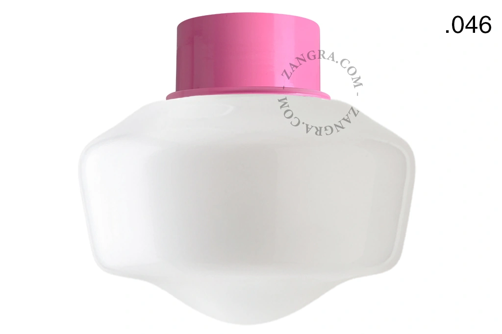 pink wall or ceiling light - glass shade - Ø 10 cm