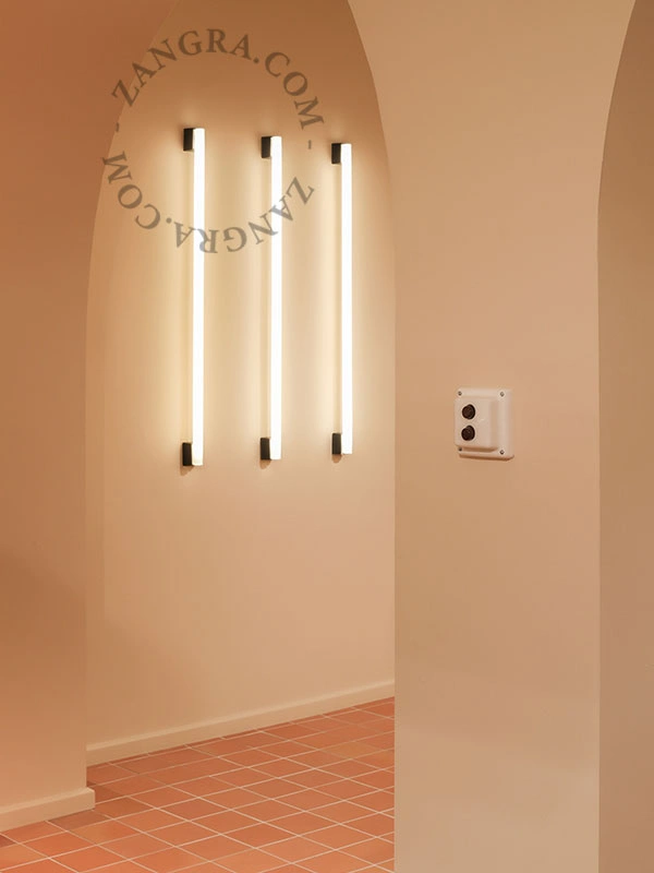 black wall or ceiling light S14s – stick bulb – 100cm