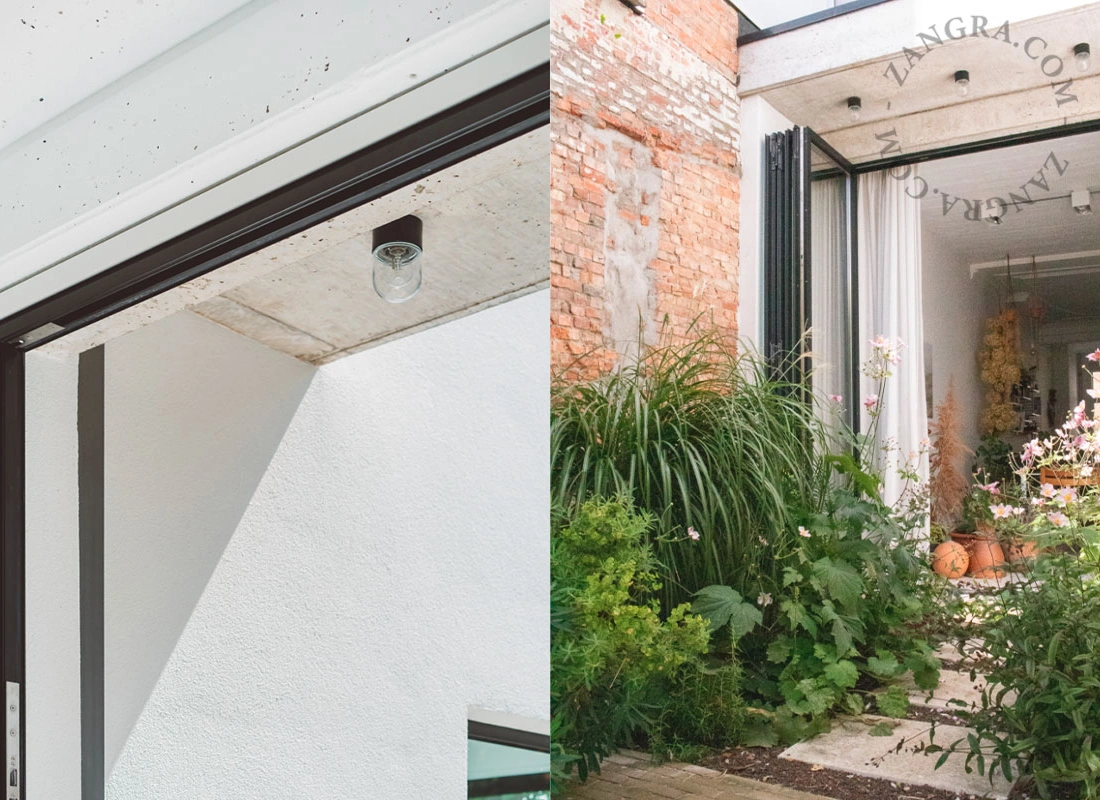 lampada in porcellana nera per bagno – paralume in vetro – Ø 8,5 cm -  IP54
