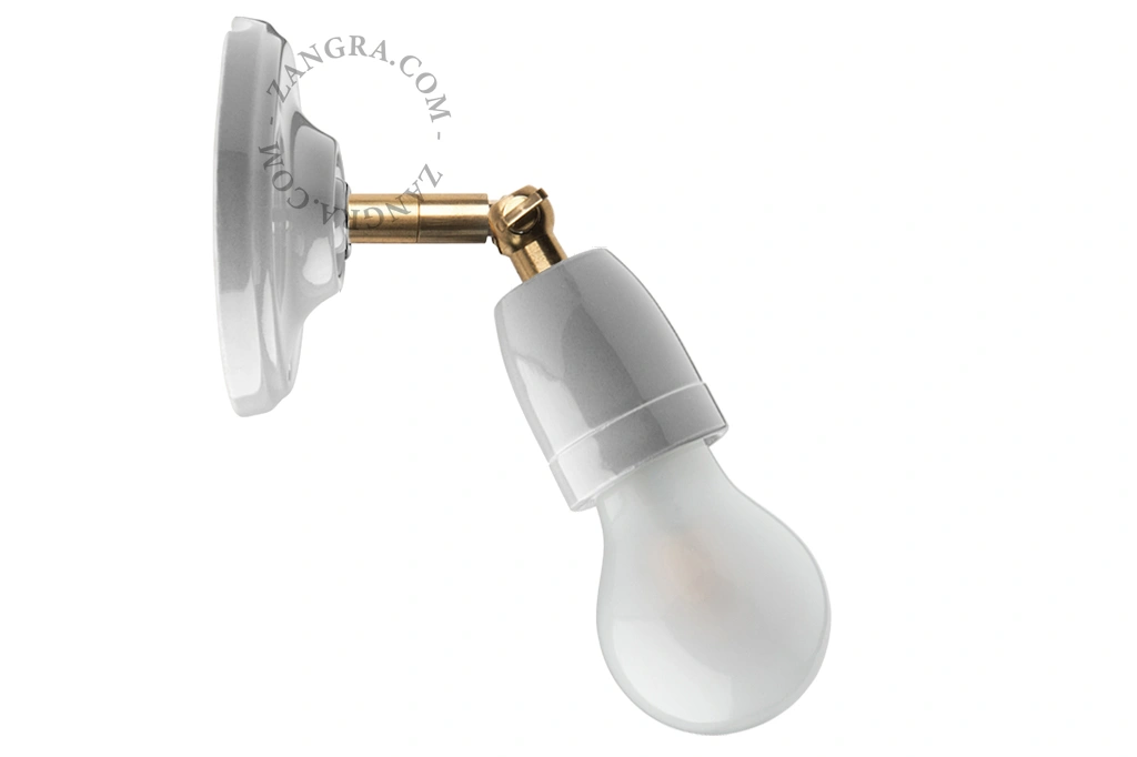applique ou plafonnier orientable en porcelaine grise