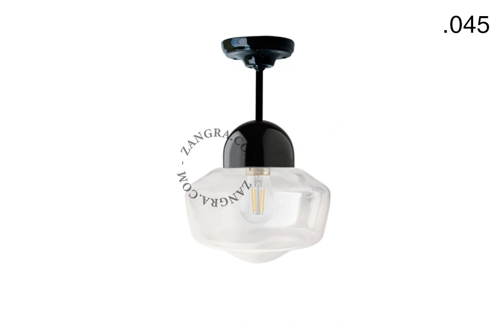 lampa porcelana ze szklanym kloszem
