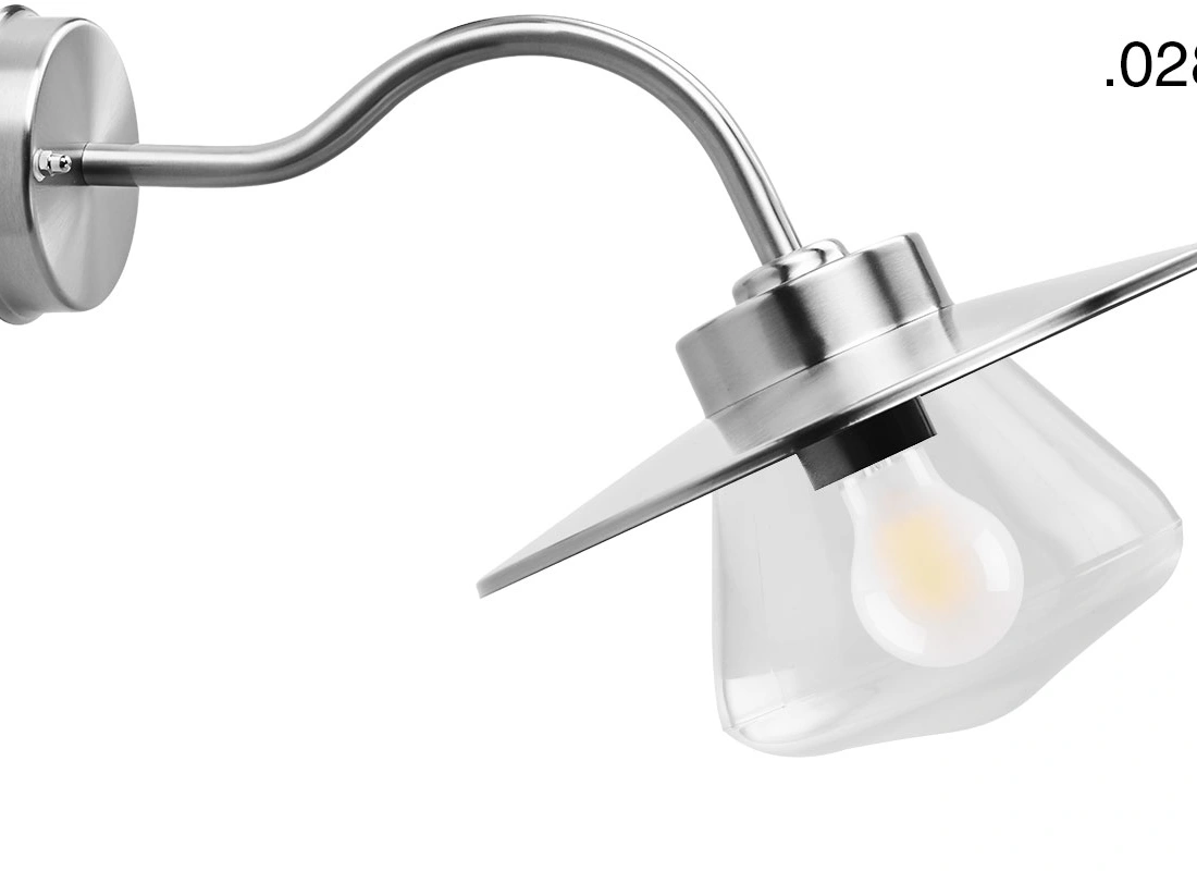 zilverkleurige industriële gevellamp Elda - IP54
