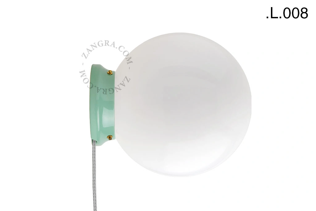 zielona porcelanowa lampa stołowa lub ścienna Cedric