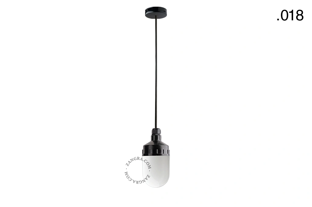 snoerlamp met glazen kap