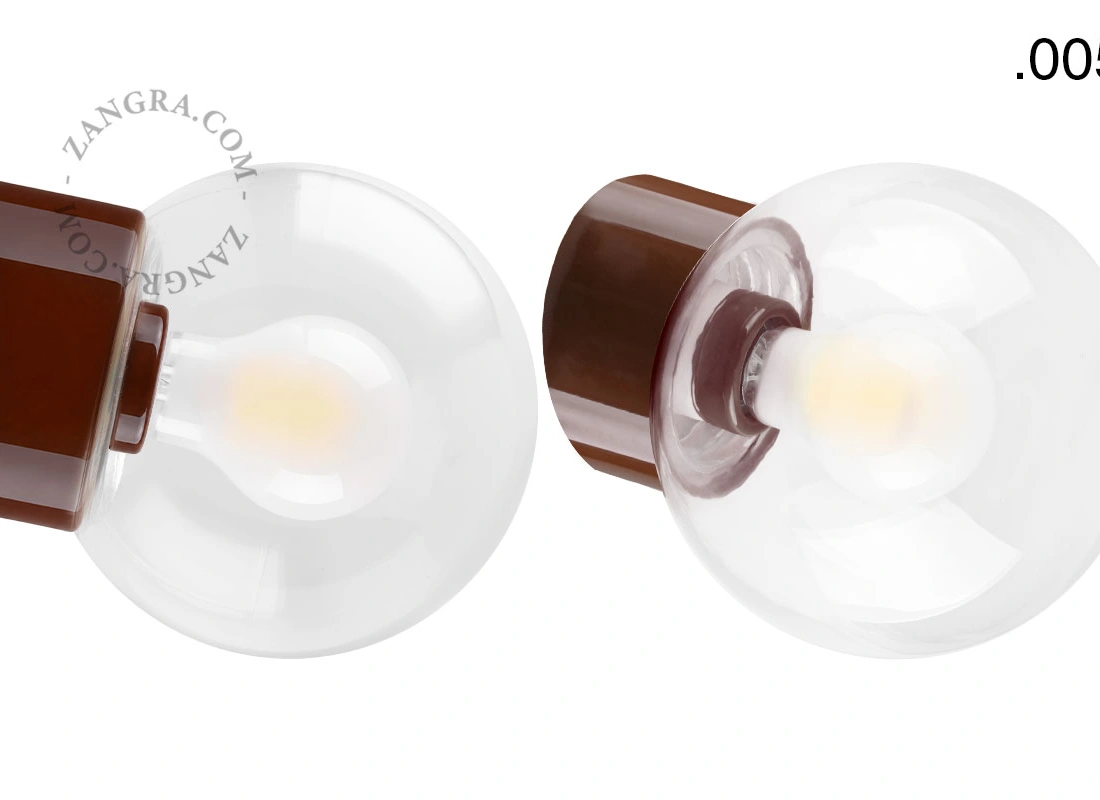 brązowa porcelanowa lampa ścienna David - Ø 10 cm