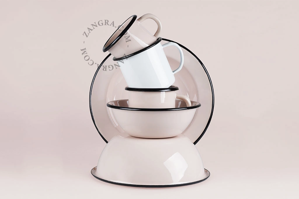 taza esmaltada 40 cl - rosa