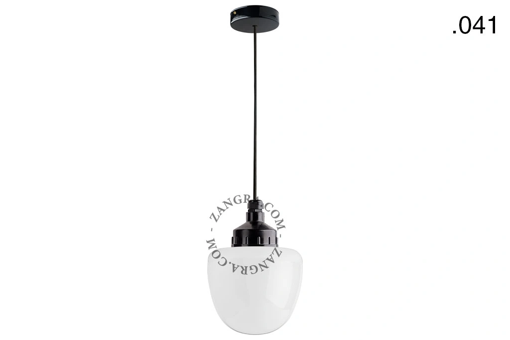 snoerlamp met glazen kap