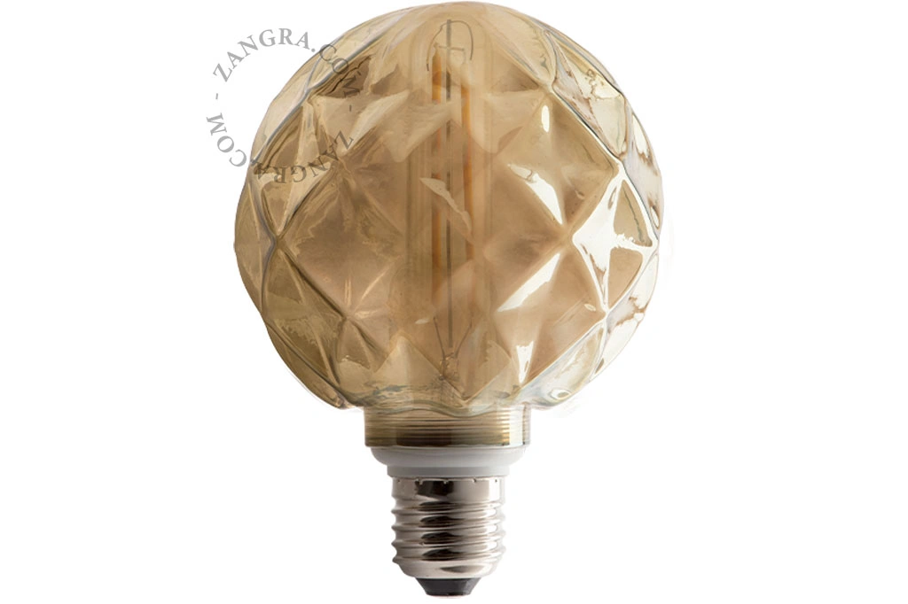 E27 dimbar filament LED ljuskälla - rökt glas - konkav - 2200K - 4W