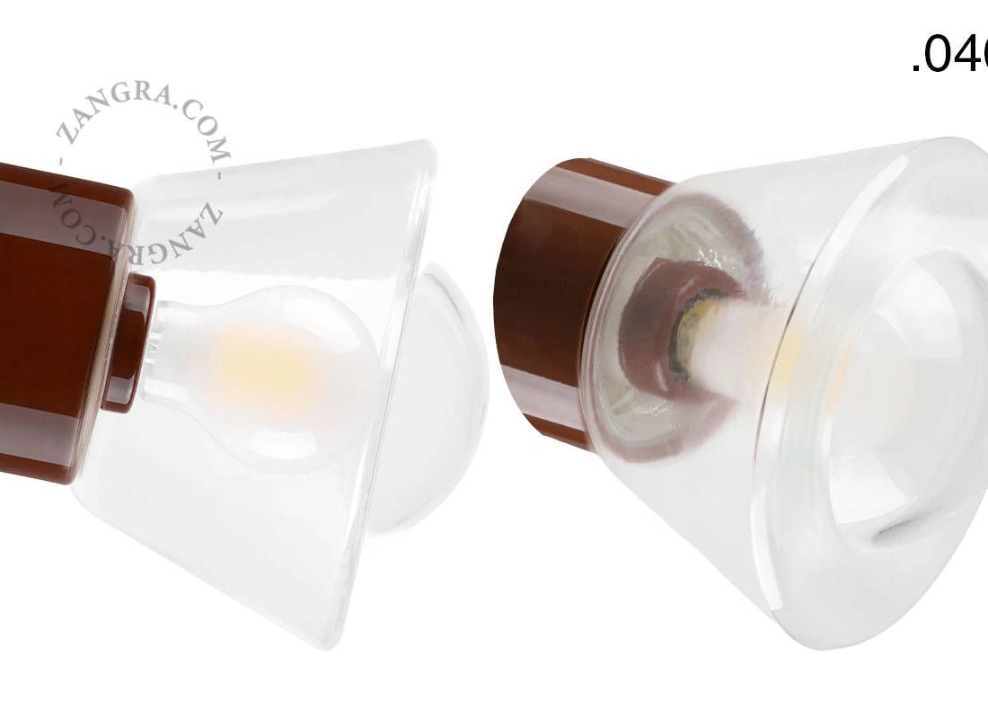 brązowa porcelanowa lampa ścienna David - Ø 10 cm