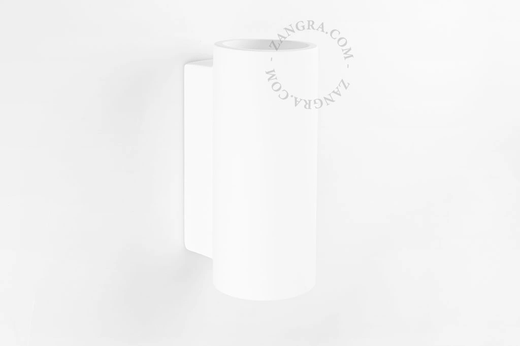 aplique cilíndrico bidireccional Casimir de yeso para pintar - 20 cm