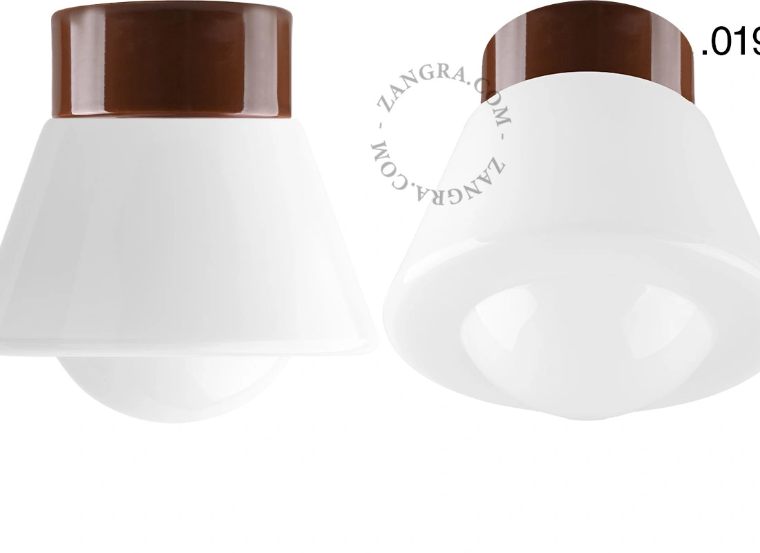 lámpara de porcelana marrón David - Ø 10 cm
