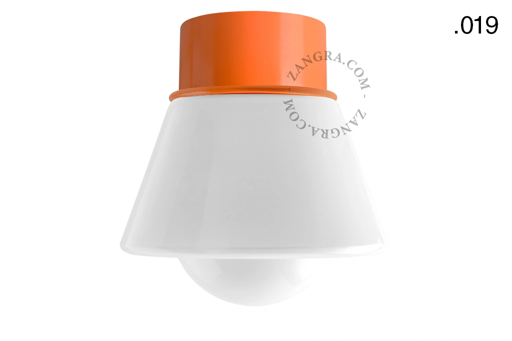 orange wall or ceiling light - glass shade - Ø 10 cm