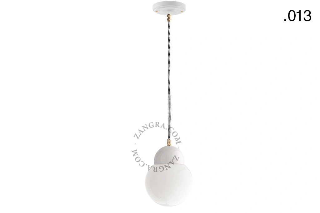 lámpara colgante de porcelana blanca - pantalla de vidrio