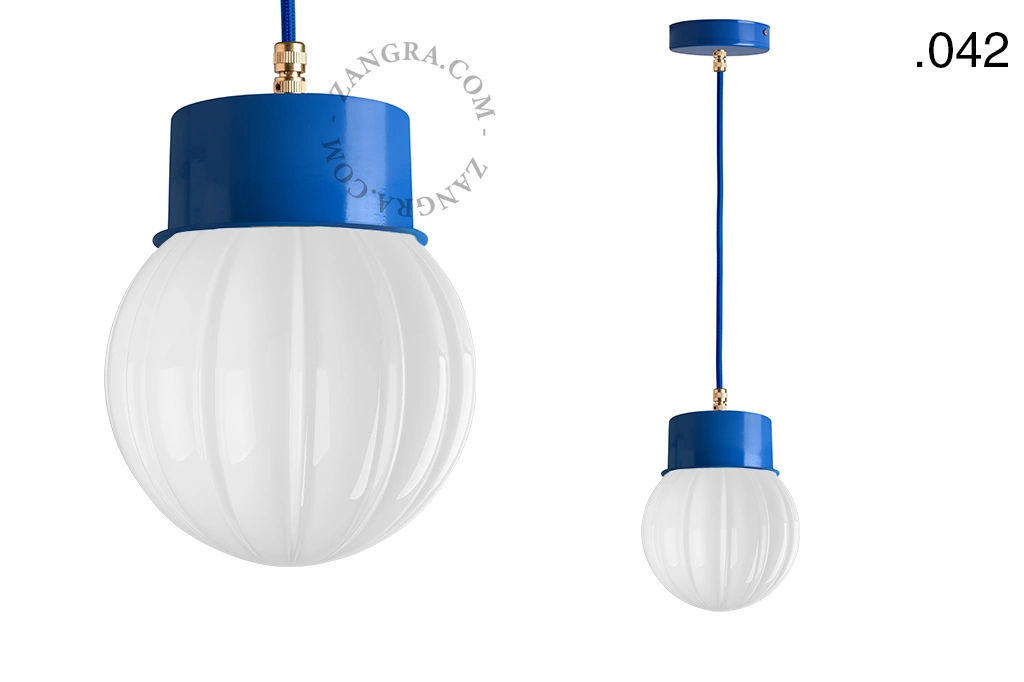 gelakte hanglamp - blauw