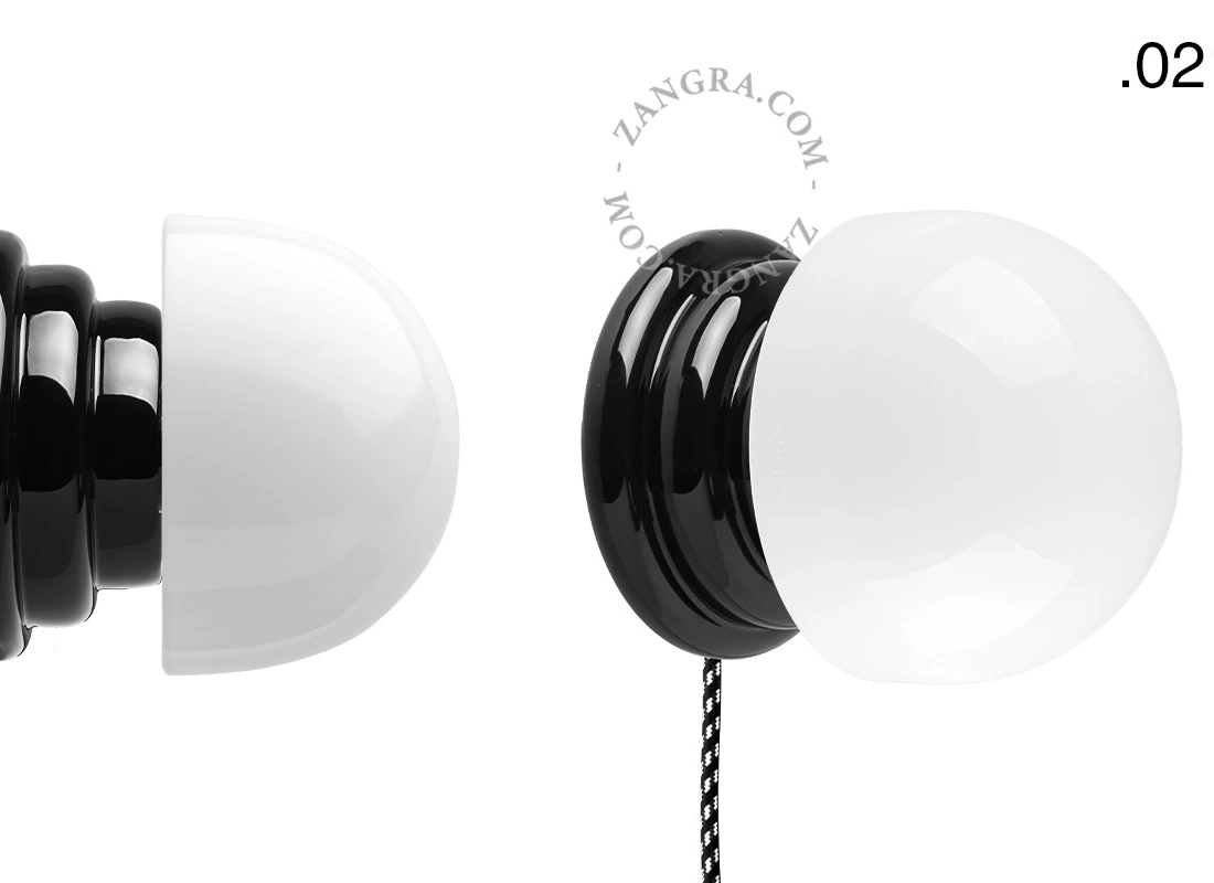 black porcelain Art Deco table or wall light