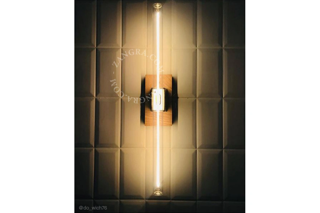 mosiężna lampa ścienna lub sufitowa S14d Bobby - świetlówka szkło przezroczyste