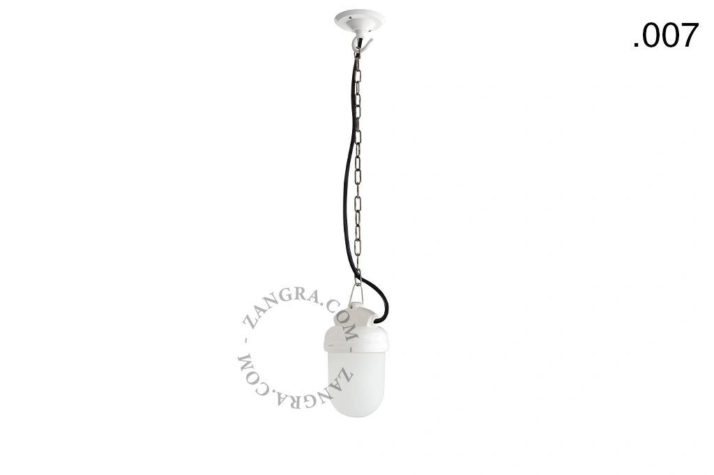 hanglamp van porselein en glas  - IP54