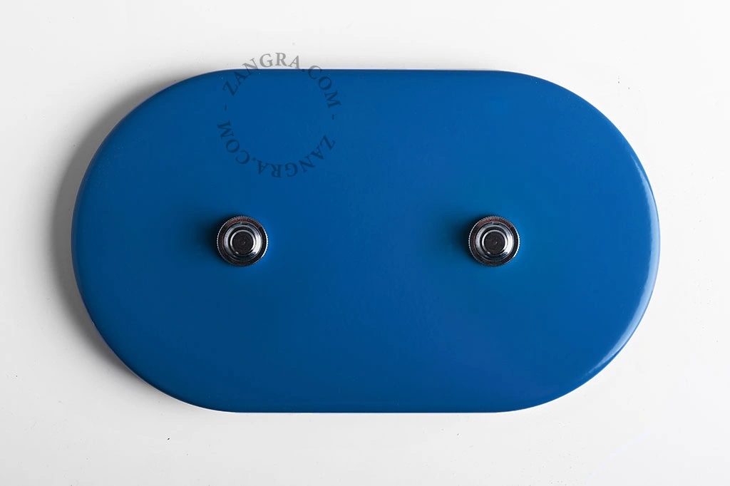 interruttore blu - doppio pulsante nichelato