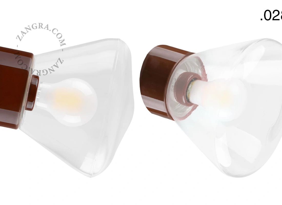 brązowa porcelanowa lampa ścienna David - Ø 10 cm