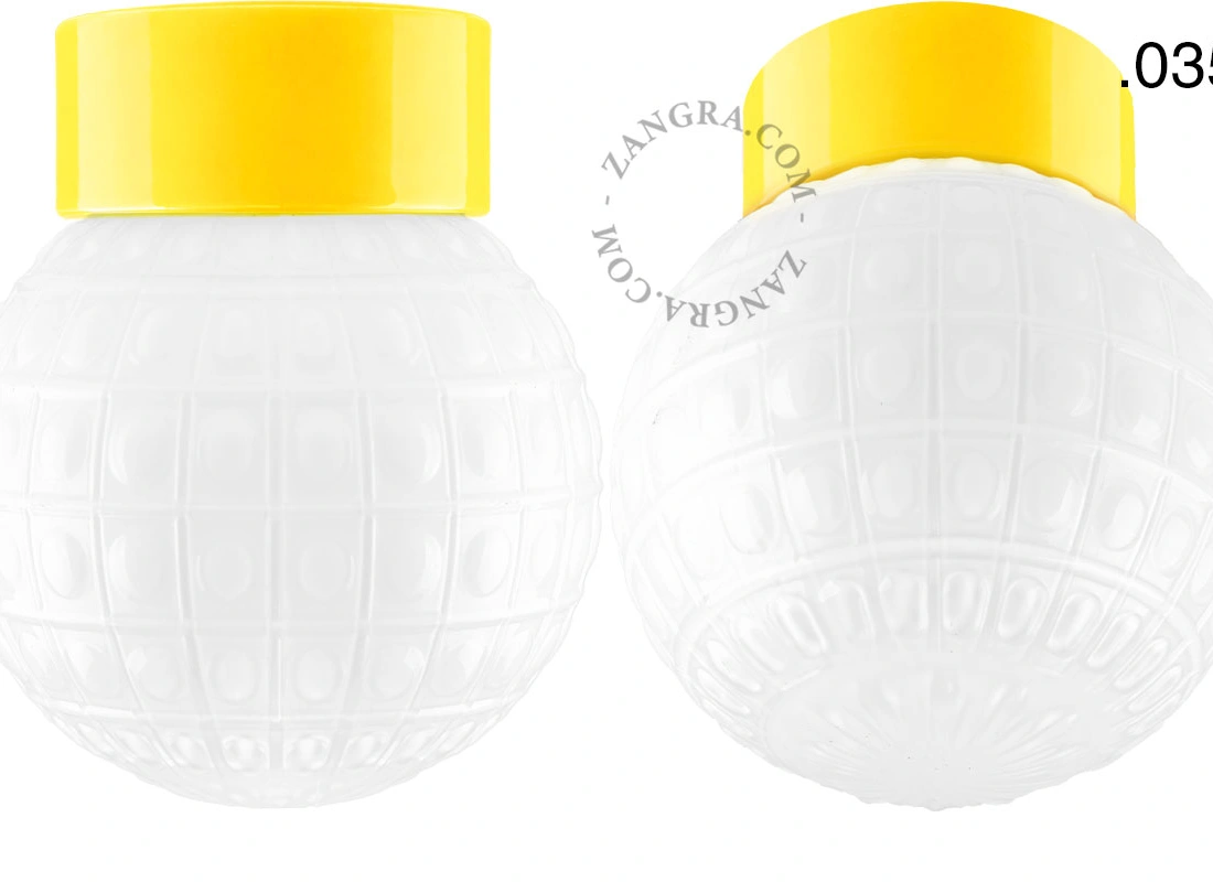 lámpara de porcelana amarilla David - Ø 10 cm