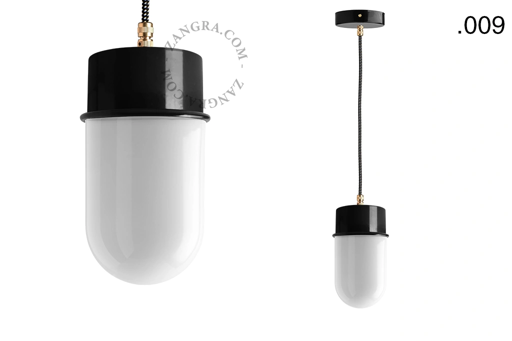 candeeiro suspenso preto - abajur de vidro - Ø 10cm