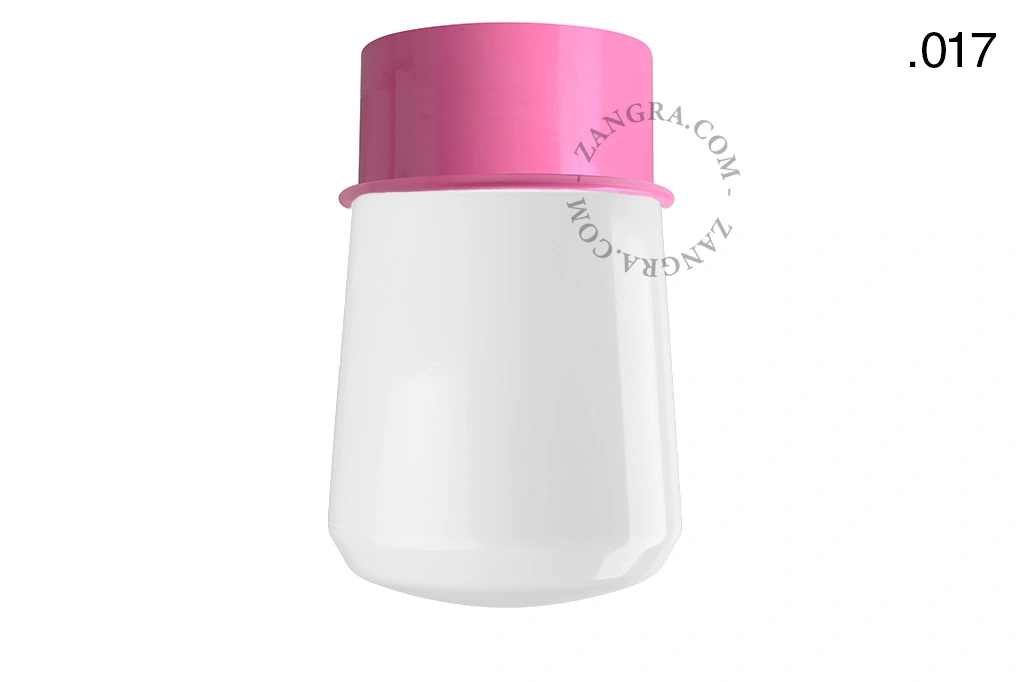 pink wall or ceiling light - glass shade - Ø 10 cm