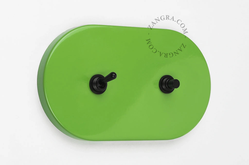 green switch - two-way or simple black toggle switch & push-button