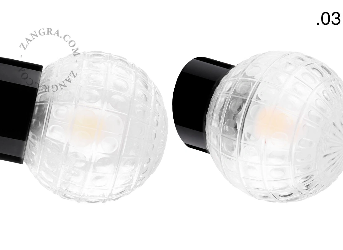 czarna porcelanowa lampa ścienna David - Ø 10 cm