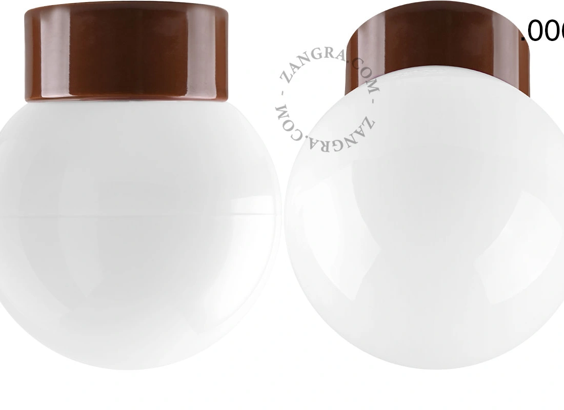 lámpara de porcelana marrón David - Ø 10 cm